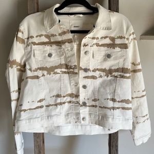 Object (ASOS) White & Tan Jean Jacket Women's Size Large